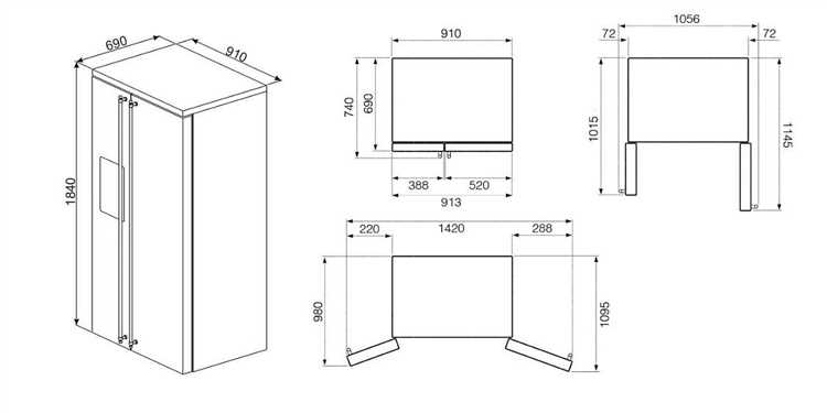 Размеры двухдверного холодильника