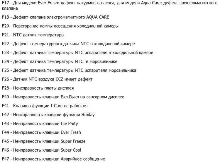 Коды ошибок холодильников Ariston